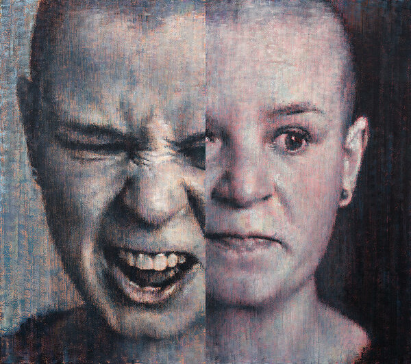 Ritums Ivanovs. Portrait of Mētra Saberova, 2021, acrylic on canvas, 340 cm x 400 cm.