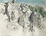 Rocks, Shade, Sun, watercolor, 20 x 15 cm, 