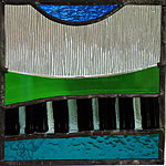 Stained glass, decorative, 18x18cm. Valev Sein