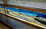 Stained glass window-screen in pool area. Valev Sein