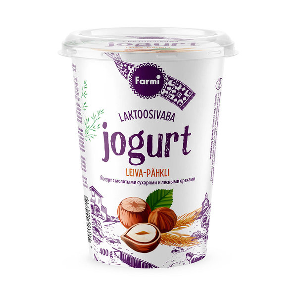 Bread yoghurt with nuts. Lactose free