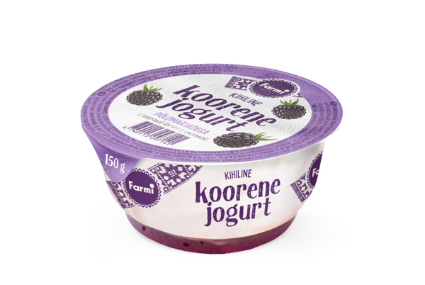 Creamy Yoghurt with Blackberries. Lactose free 