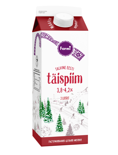 FARMI Пастеризованное цельное молоко, жирность 3,8-4,2%/