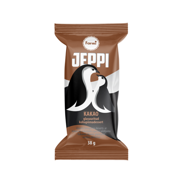 Jeppi Глазированный творожный дессерт с какао и шоколадный начинкой