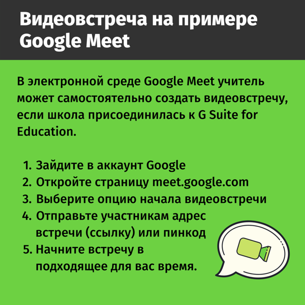 Видеовстреча на примере Google Meet