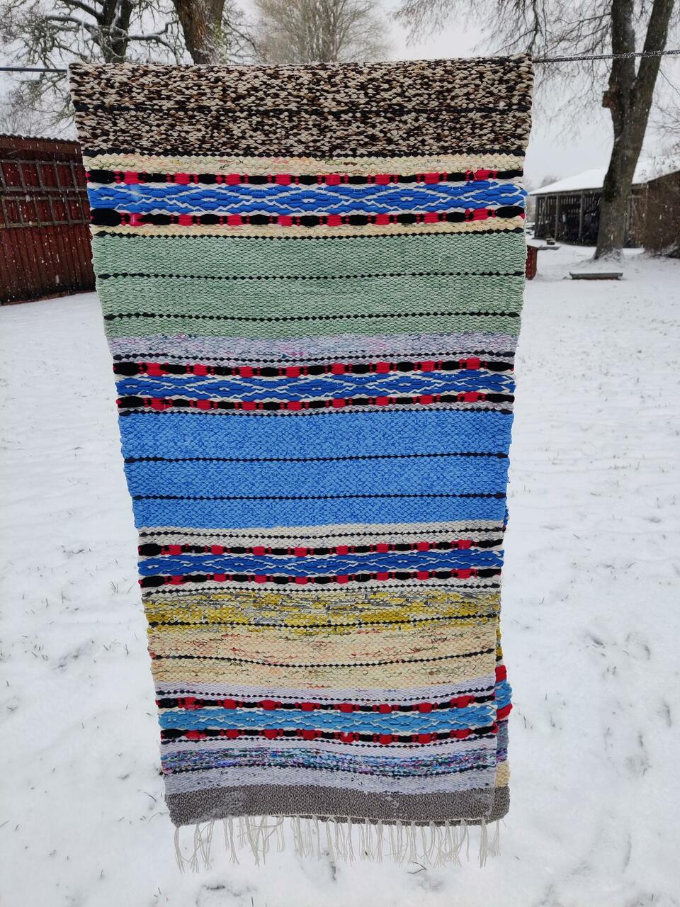 Hele kaltsuvaip, risttoimne, mõõdud 52 X 230 cm, müüdud