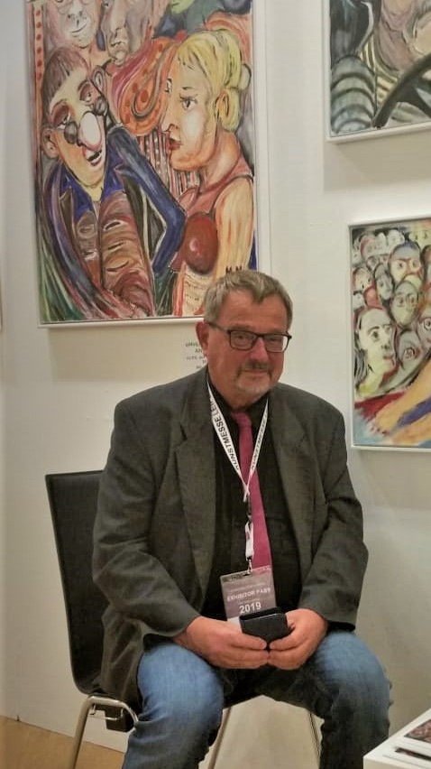 Der Künstler Michael Mutschler auf der Leipziger Kunstmesse 2019