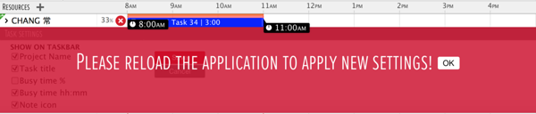 reloading gantt chart area with the taskbar information reloading gantt chart area with the taskbar information