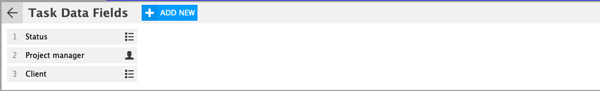 Task data field option in Ganttic - task status, project manager and client. Task data field option in Ganttic - task status, project manager and client.