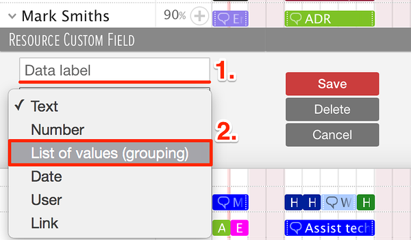 Data types for dynamic resource planning Data types for dynamic resource planning