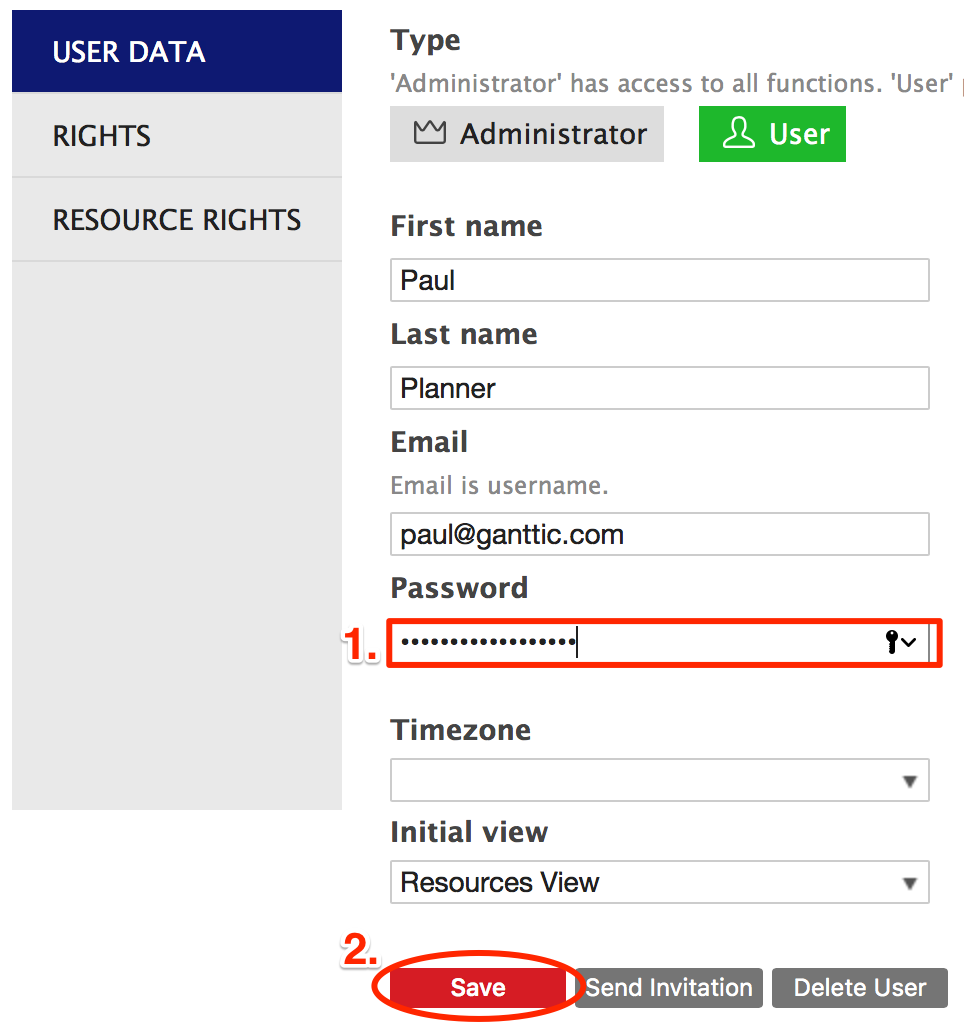 changing user password in ganttic changing user password in ganttic