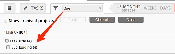 filtering options filtering options