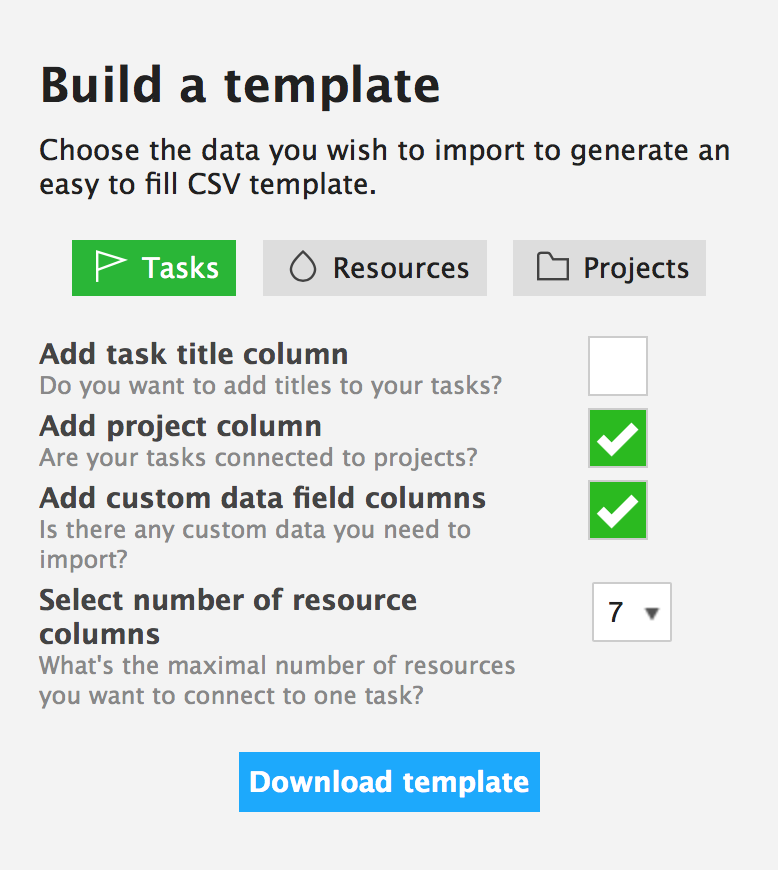build a template for data import in ganttic build a template for data import in ganttic