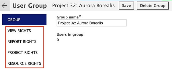 Give rights to your user groups based on Views, Reports, Projects, and Resources Give rights to your user groups based on Views, Reports, Projects, and Resources
