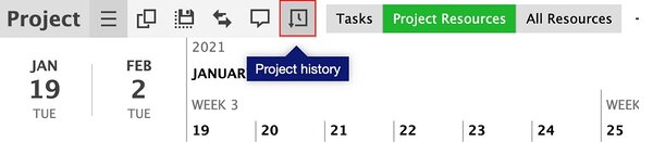 Click on the the "History" button to open the Log for any particular task, project, or resource. Click on the the "History" button to open the Log for any particular task, project, or resource.