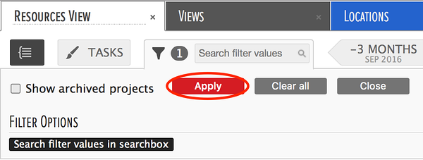 Apply filtering conditions Apply filtering conditions