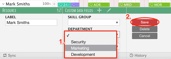 Select predefined values from dropdown menu Select predefined values from dropdown menu