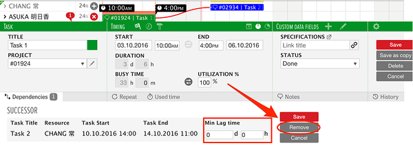 removing task dependency removing task dependency