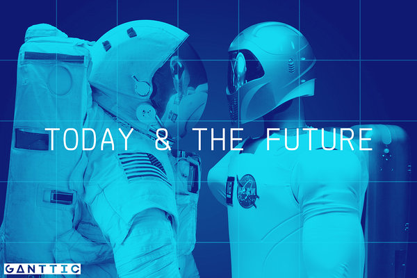 today and the future illustrated with astronauts today and the future illustrated with astronauts