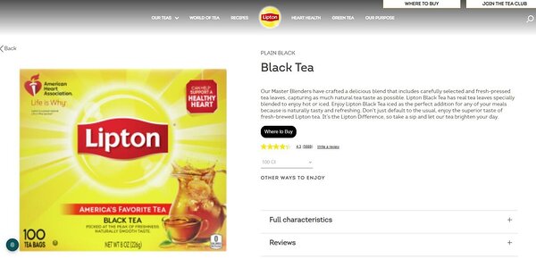 Poor UI - Lipton uses blurry product images in some product descriptions