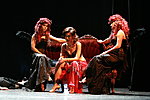 Frasquita - Angelika Mikk, Carmen - Huiling Zhu, Mercedes - Airike Kolk. G. Bizet Carmen, Promfest Festival. Stage Director Marko Matvere 
