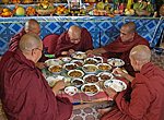monks eating