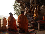 monks in Pak Ou