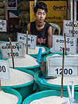 a boy at a market in down town Yangon, Myanmar