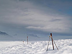 poles in snow, Iceland