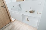 Bright white bespoke bathroom furniture