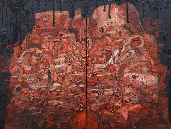 Hell God&#x27;s Machine III - 2018 - acryl and oil on canvas 270 x 360 cm