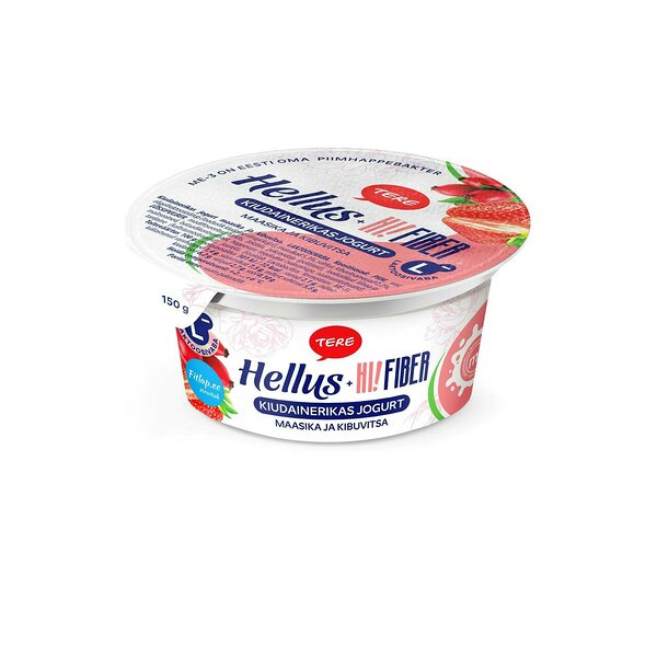 Strawberry-rosehip yoghurt with dietary fiber  
