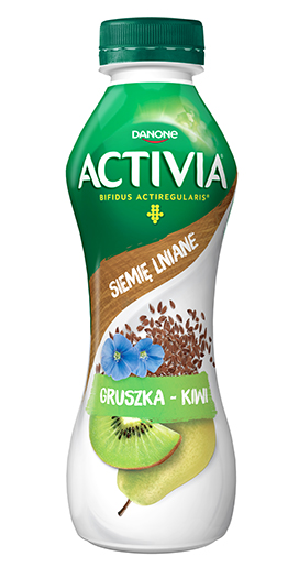 Kiivi- ja pirnimaitseline jogurt seemnete, helveste ja Actiregularis bakteritega