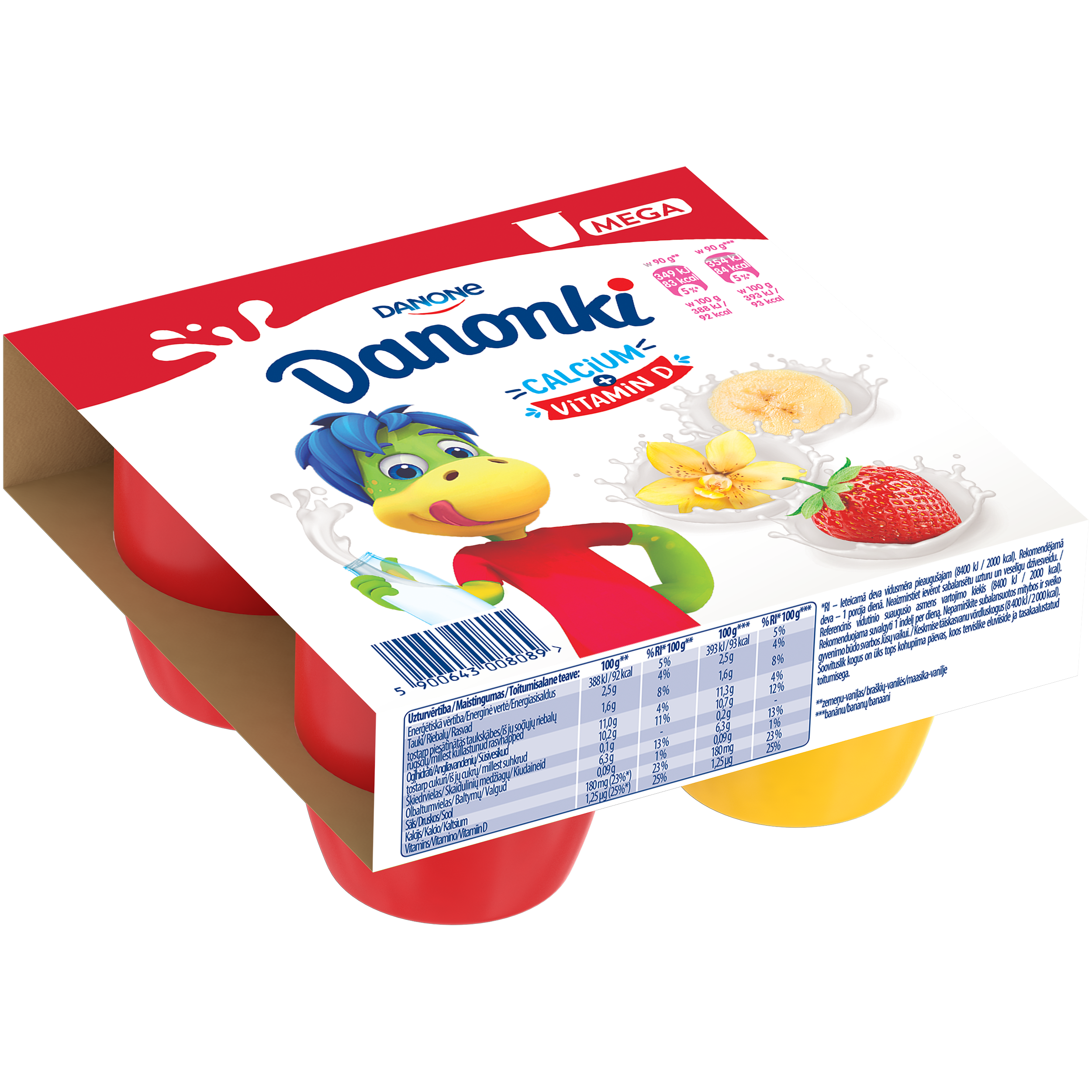 Varškė su braškėmis ir vanile, varškė su bananis