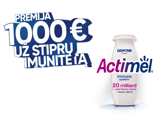 PIRKITE ACTIMEL
PRODUKTUS IR LAIMĖKITE 1000 EUR KIŠENPINIGIŲ KIEKVIENĄ SAVAITĘ!