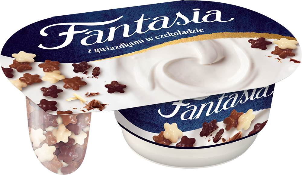 Fantasia kreminis jogurtas su šokoladinėmis žvaigždutėmis