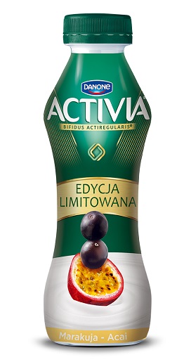 Geriamasis pasiflorų ir akai uogų skonio jogurtas