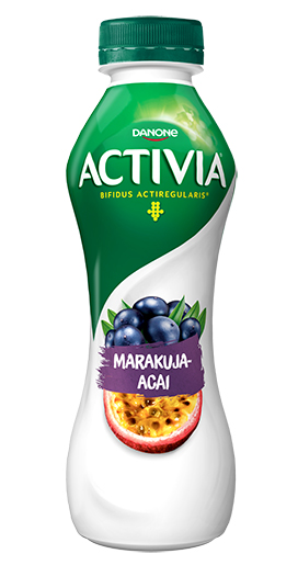 Dzeramais jogurts ar marakujas un akai ogu garšu