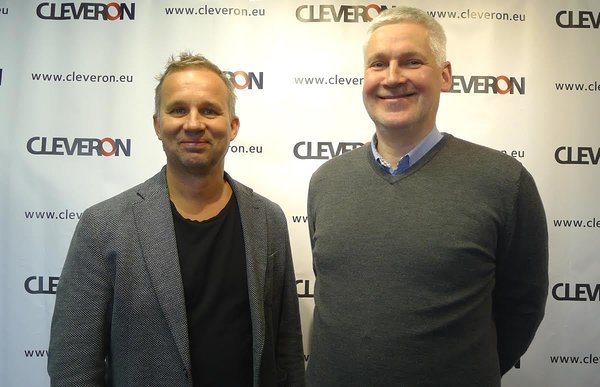 Cleveron's CEO Arno Kütt posing with Andres Liinat