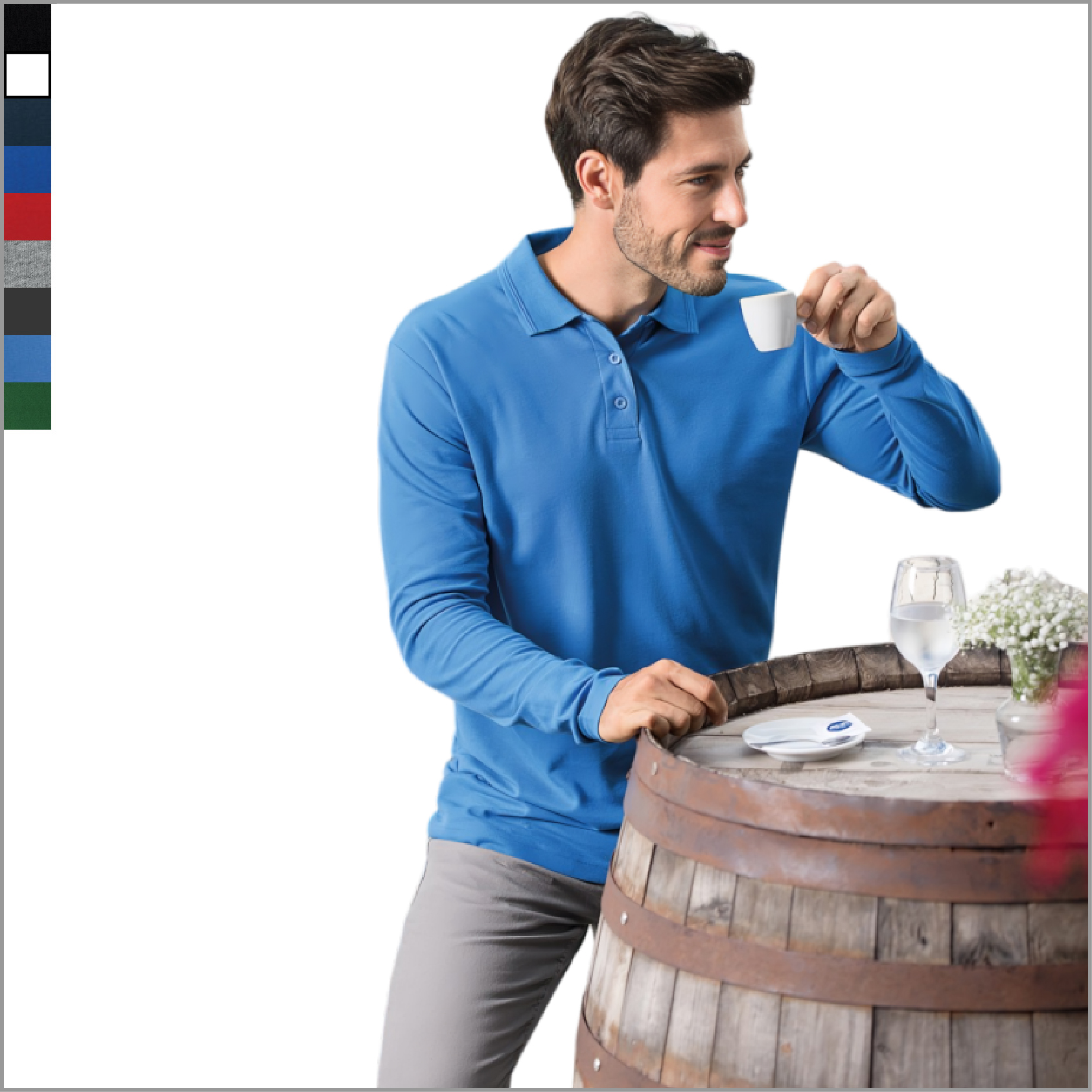 PIQUE LS pikkade varrukatega polo meestele PIQUE LS pikkade varrukatega polo meestele