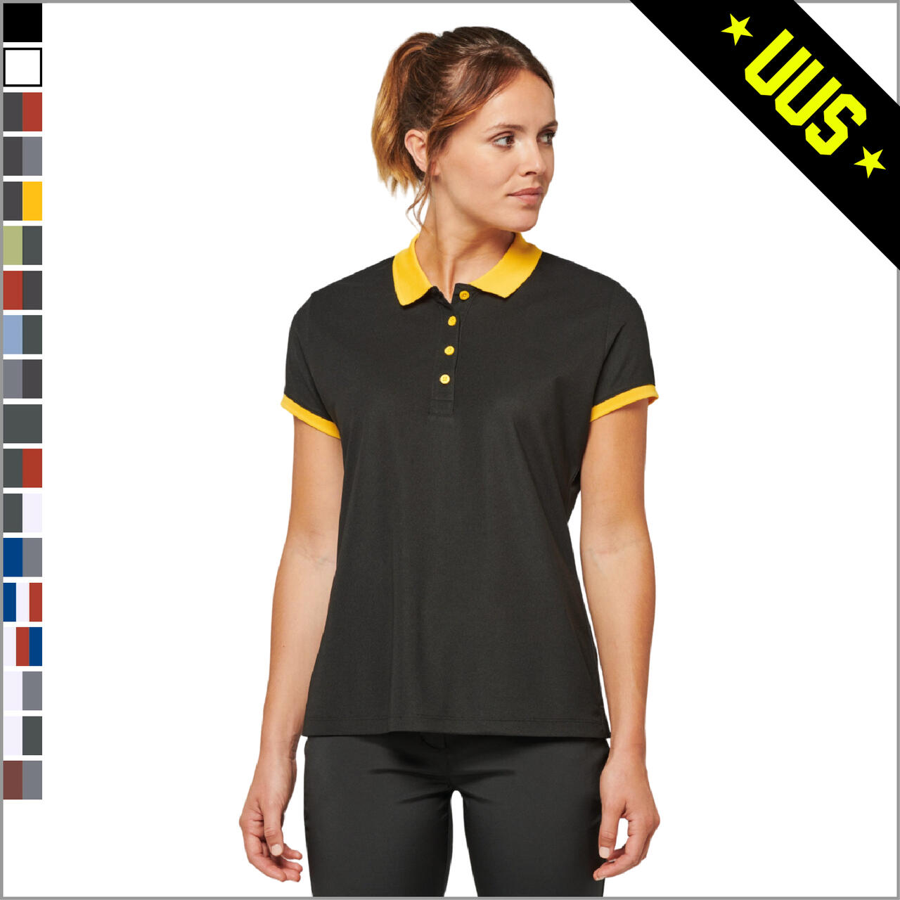 PA490 mitmevärviline sportlik naiste polo PA490 mitmevärviline sportlik naiste polo