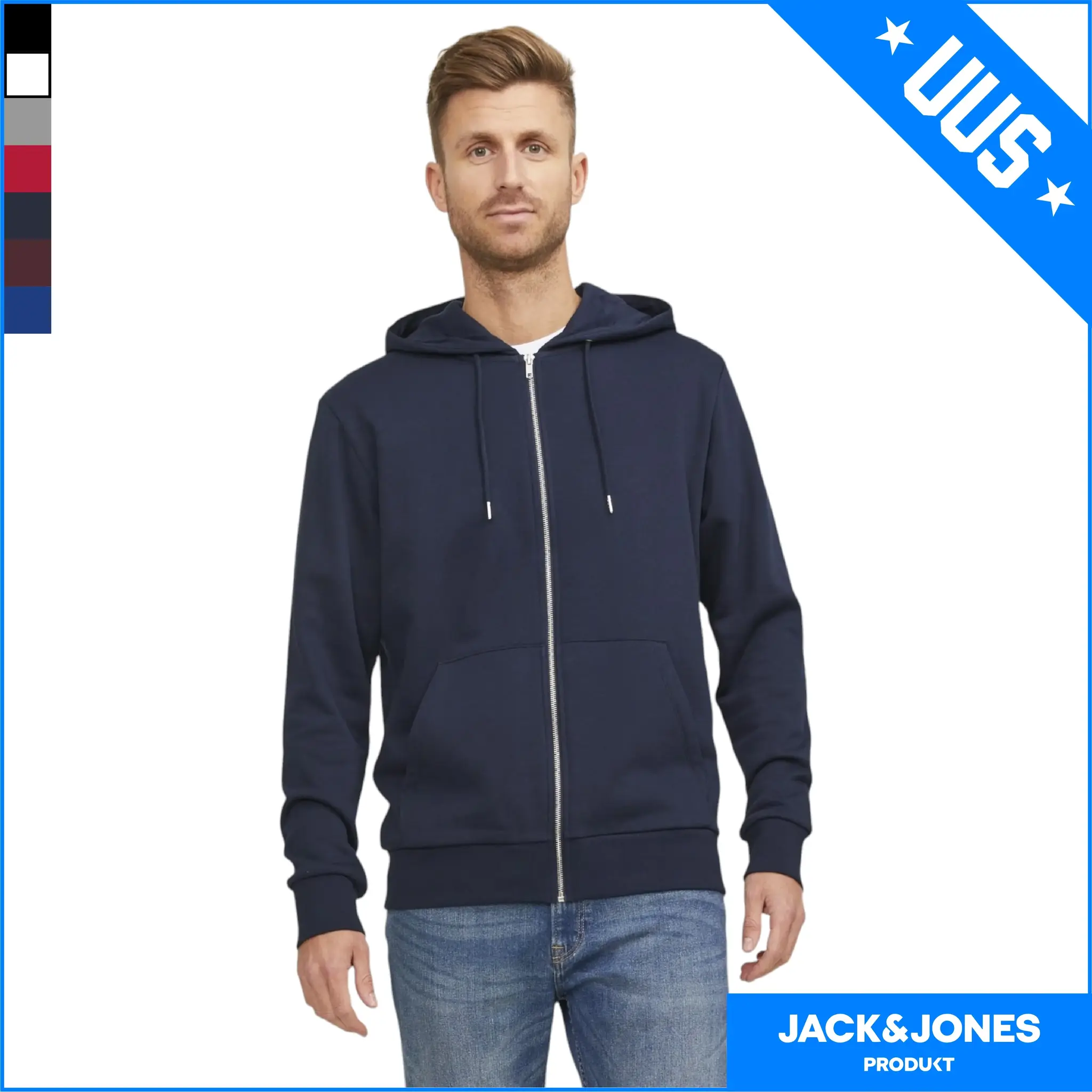 JJ3907 Jack & Jones luku ja kapuutsiga unisex pusa JJ3907 Jack & Jones luku ja kapuutsiga unisex pusa