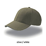 SPORT SANDWICH sportlik kontrastse äärega nokamüts, oliiviroheline / valge