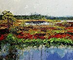 &quot;Water Reflection. Endla Marsh&quot;. 2020. Oil on canvas. 100x120 cm. Private collection 