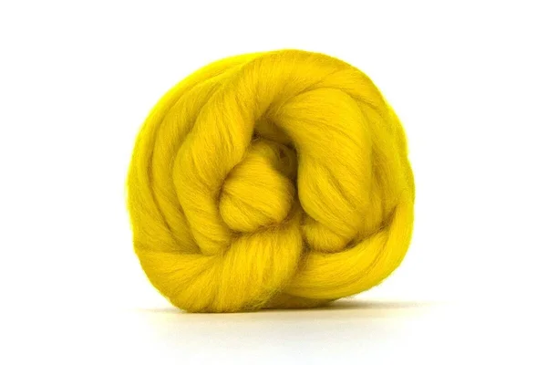 Bright yellow dyed Buttercup Merino top Bright yellow dyed Buttercup Merino top