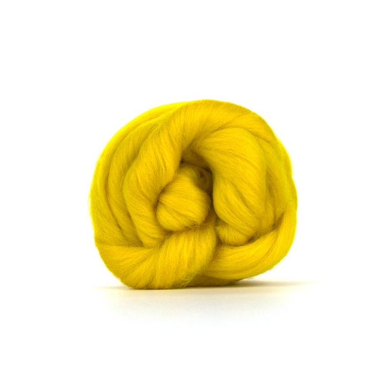 Bright yellow Buttercup Corriedale top Bright yellow Buttercup Corriedale top