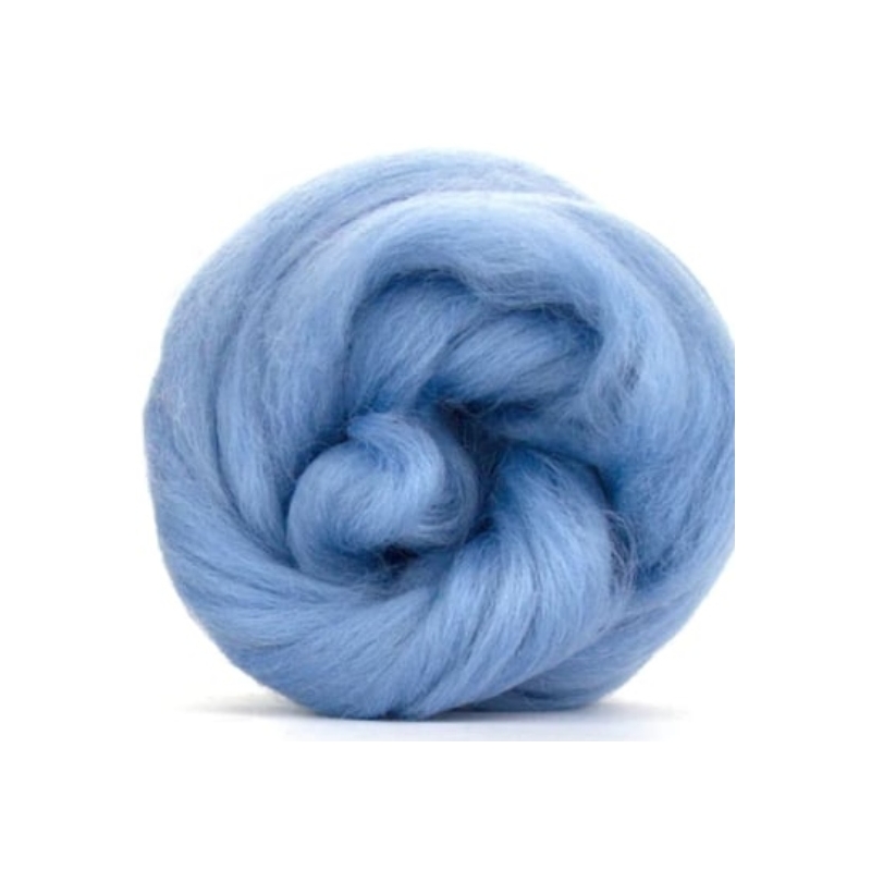 Cornflower medium light blue Corriedale top Cornflower medium light blue Corriedale top