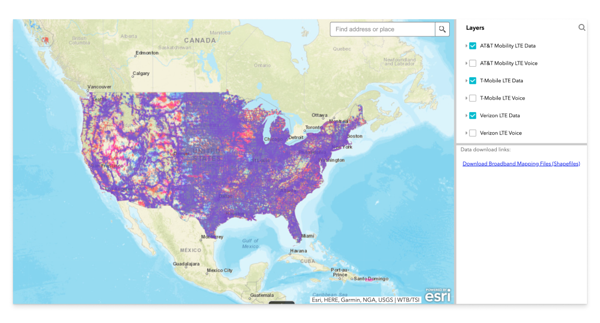 4G LTE Coverage as of May 15, 2021