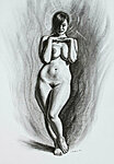 &quot;Birth of a Venus&quot; Charcoal on paper, 40x58 cm. SOLD.