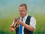 &quot;A Man and His Instrument&quot; Oil on canvas, 80x60 cm. Commissioned portrait painting.